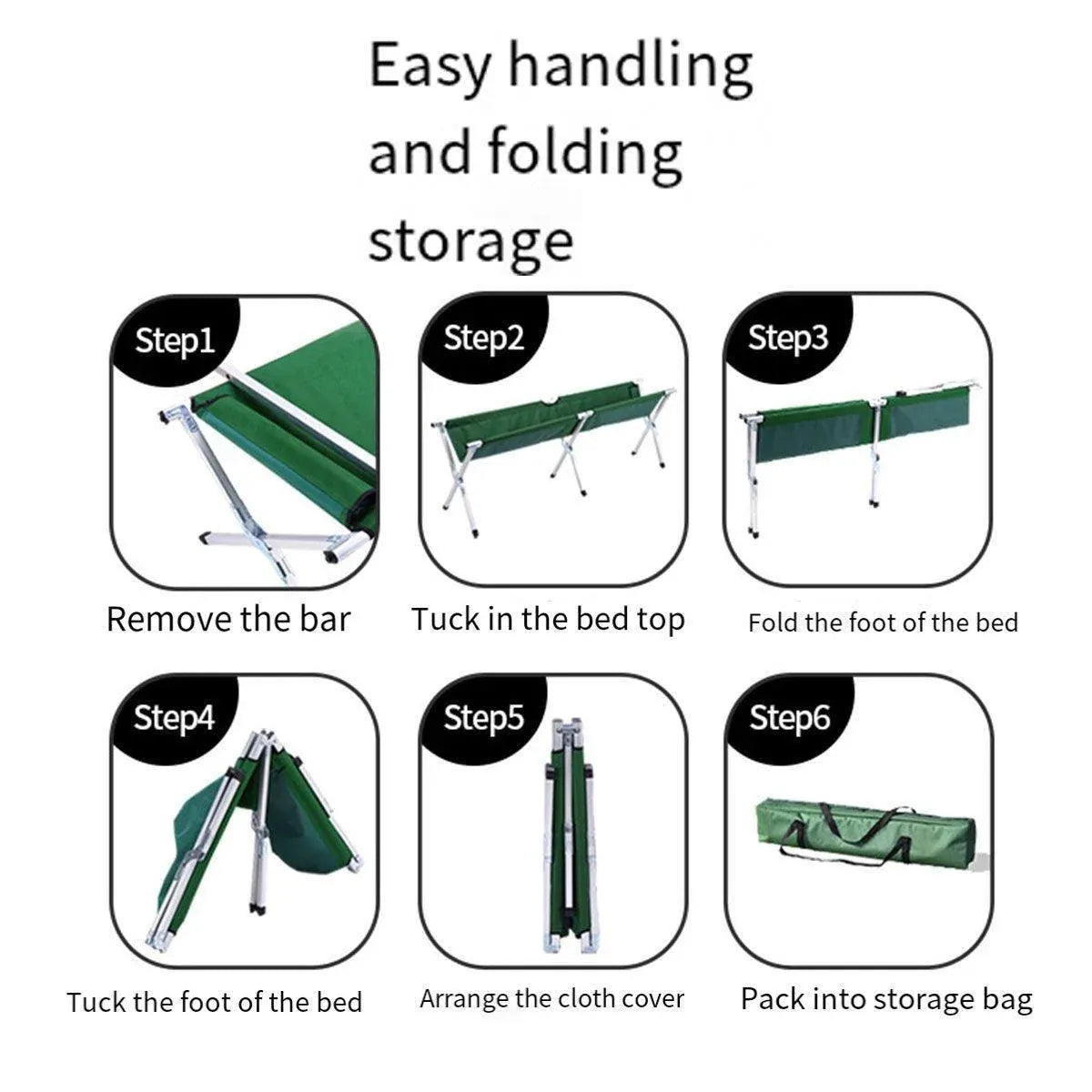 Lightweight Folding Camp Stretcher – Green