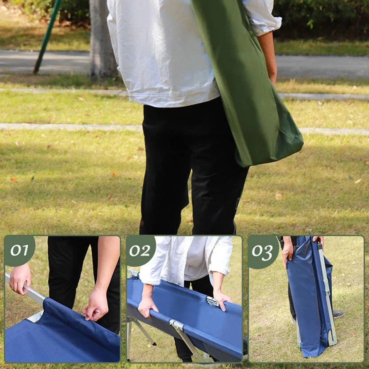 Lightweight Folding Camp Stretcher – Green