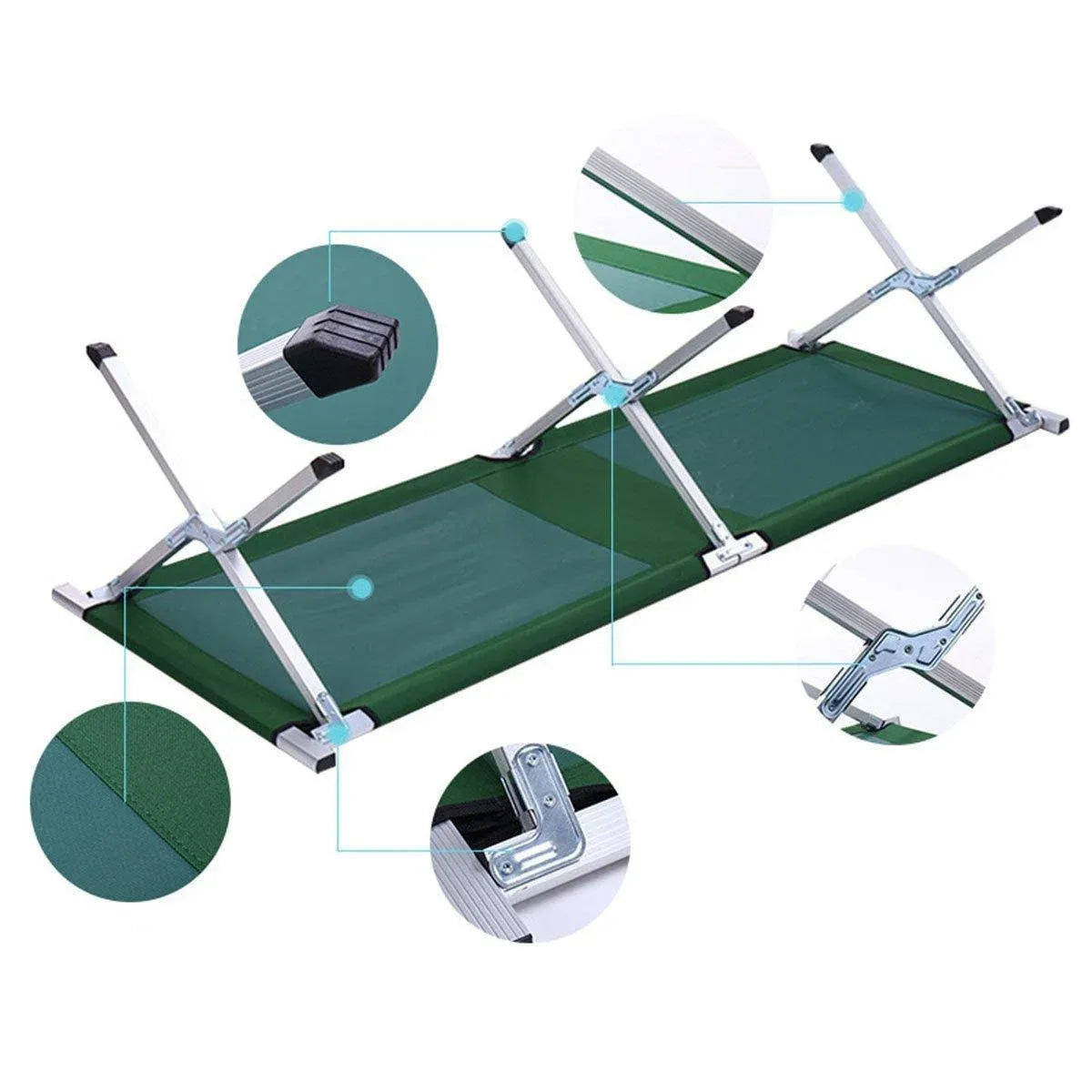 Lightweight Folding Camp Stretcher – Green