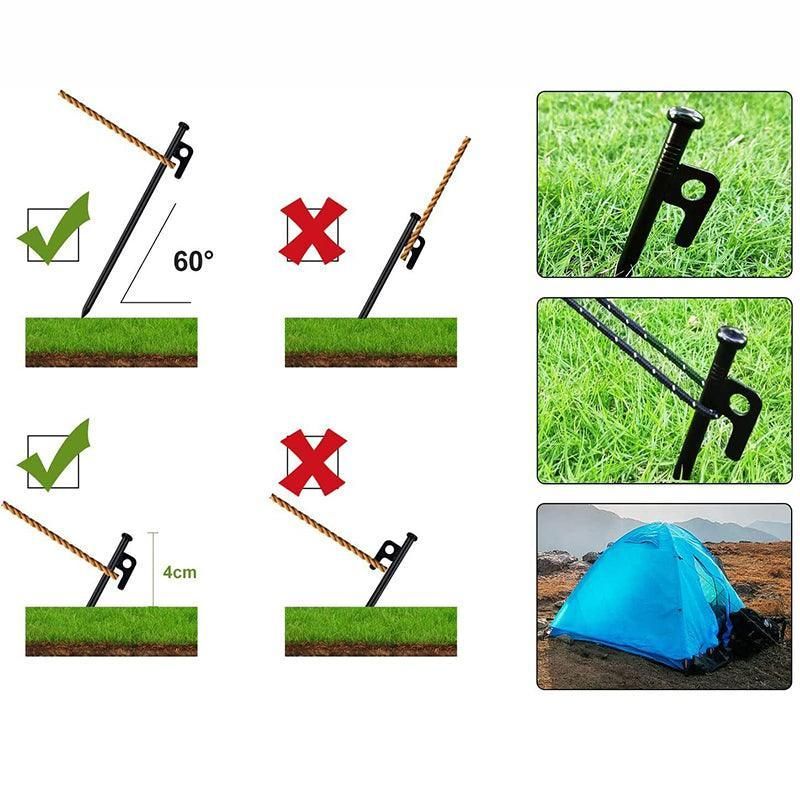 Heavy Duty Steel Tent Pegs 30cm – 10 Pack