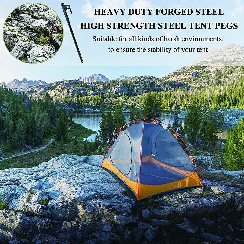 Heavy Duty Steel Tent Pegs 30cm – 10 Pack