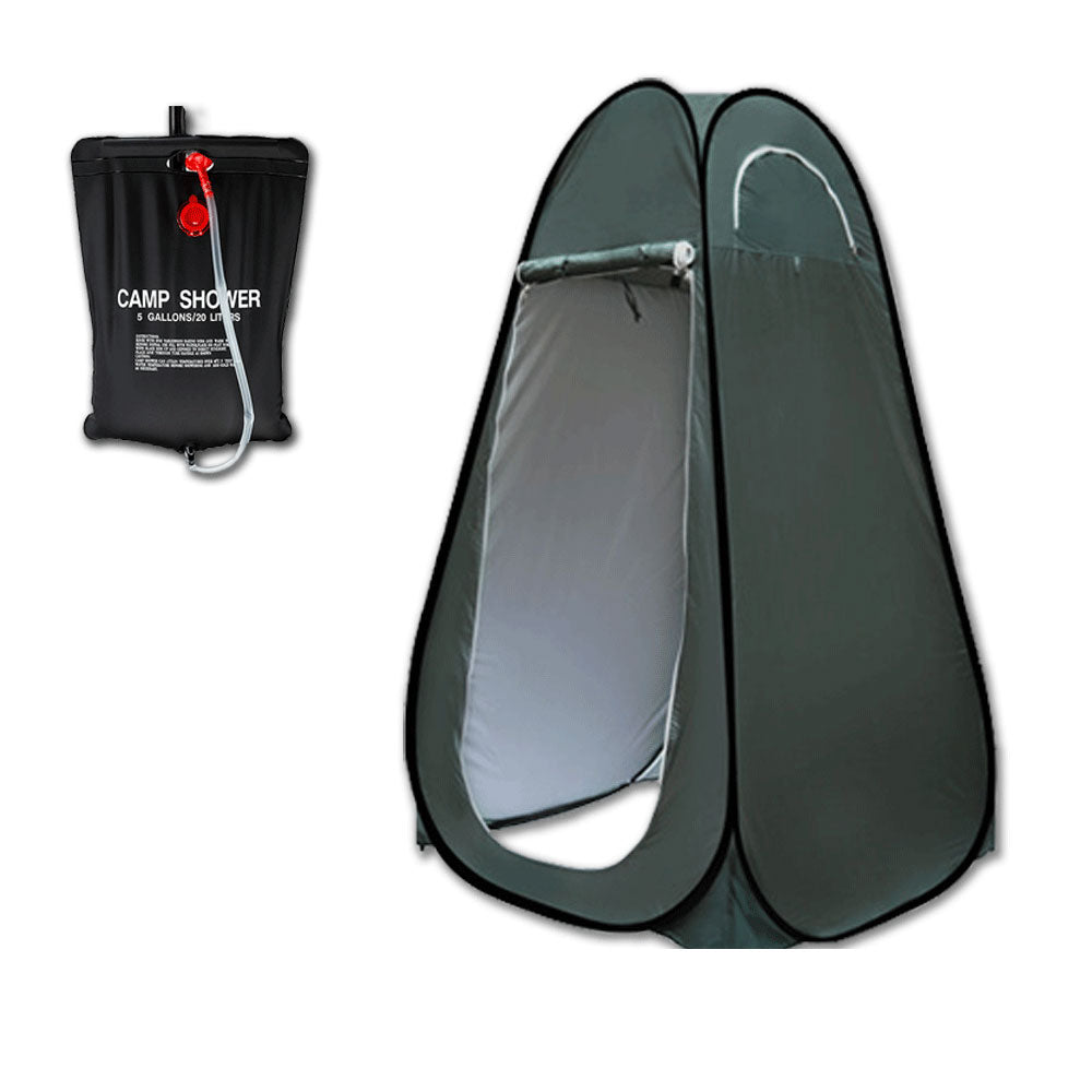 Pop-Up Privacy Shower Tent with 20L Water Bag – Green