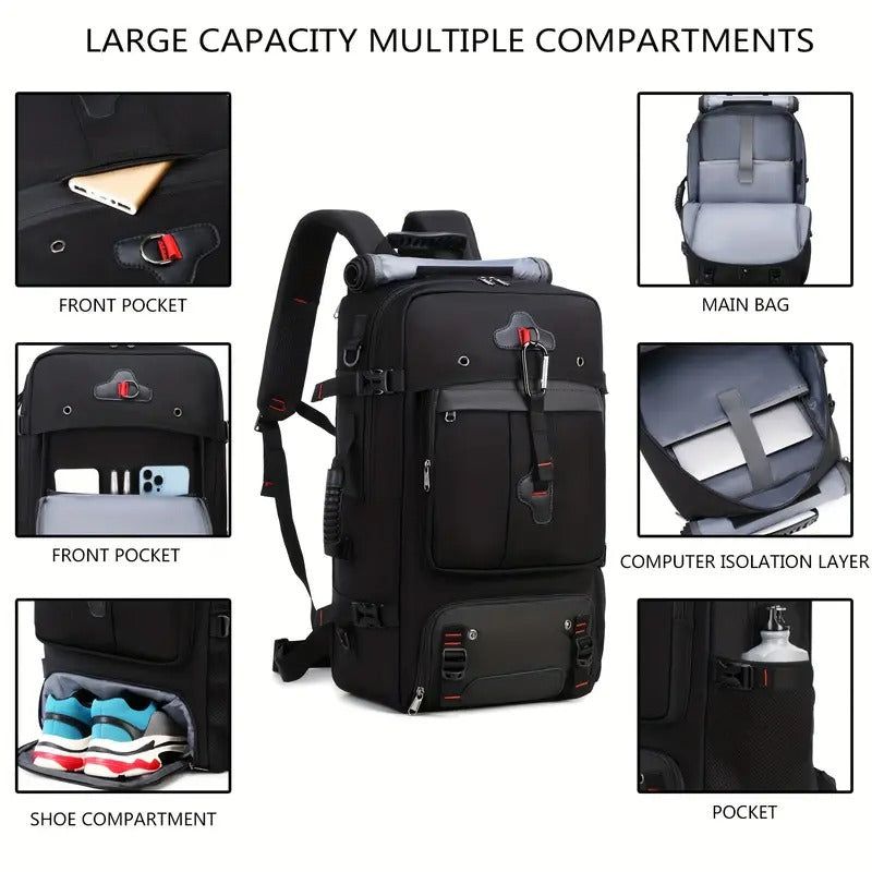 50L Travel & Hiking Backpack with Shoe Compartment