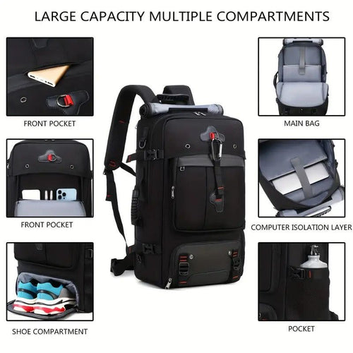 50L Travel & Hiking Backpack with Shoe Compartment