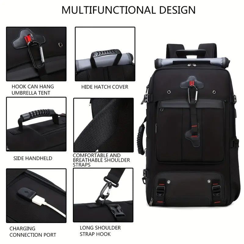 50L Travel & Hiking Backpack with Shoe Compartment