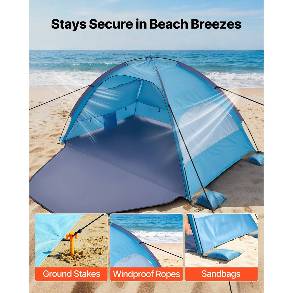 4-Person Beach Sun Shelter UPF 50+