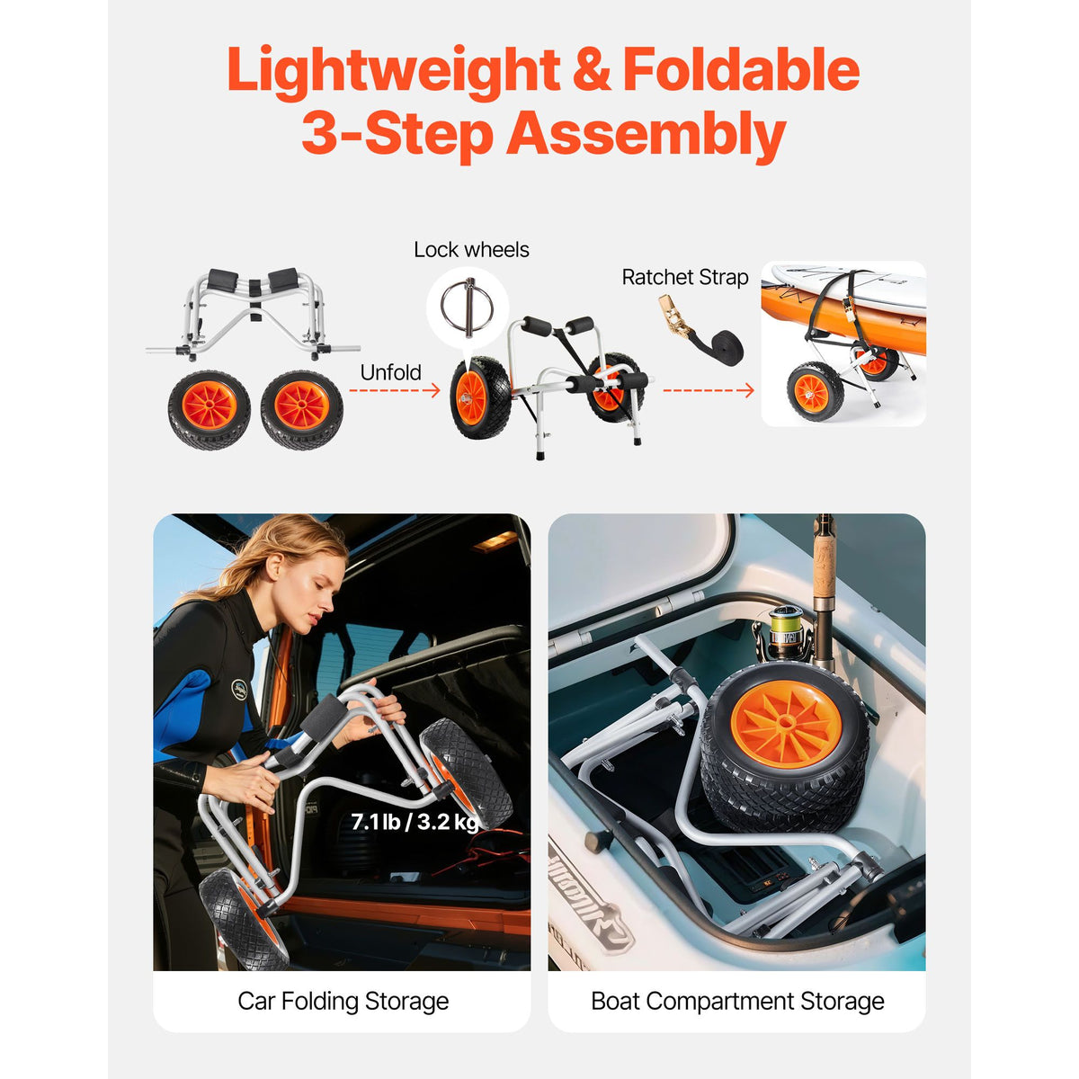 Foldable Kayak & Paddle Board Cart