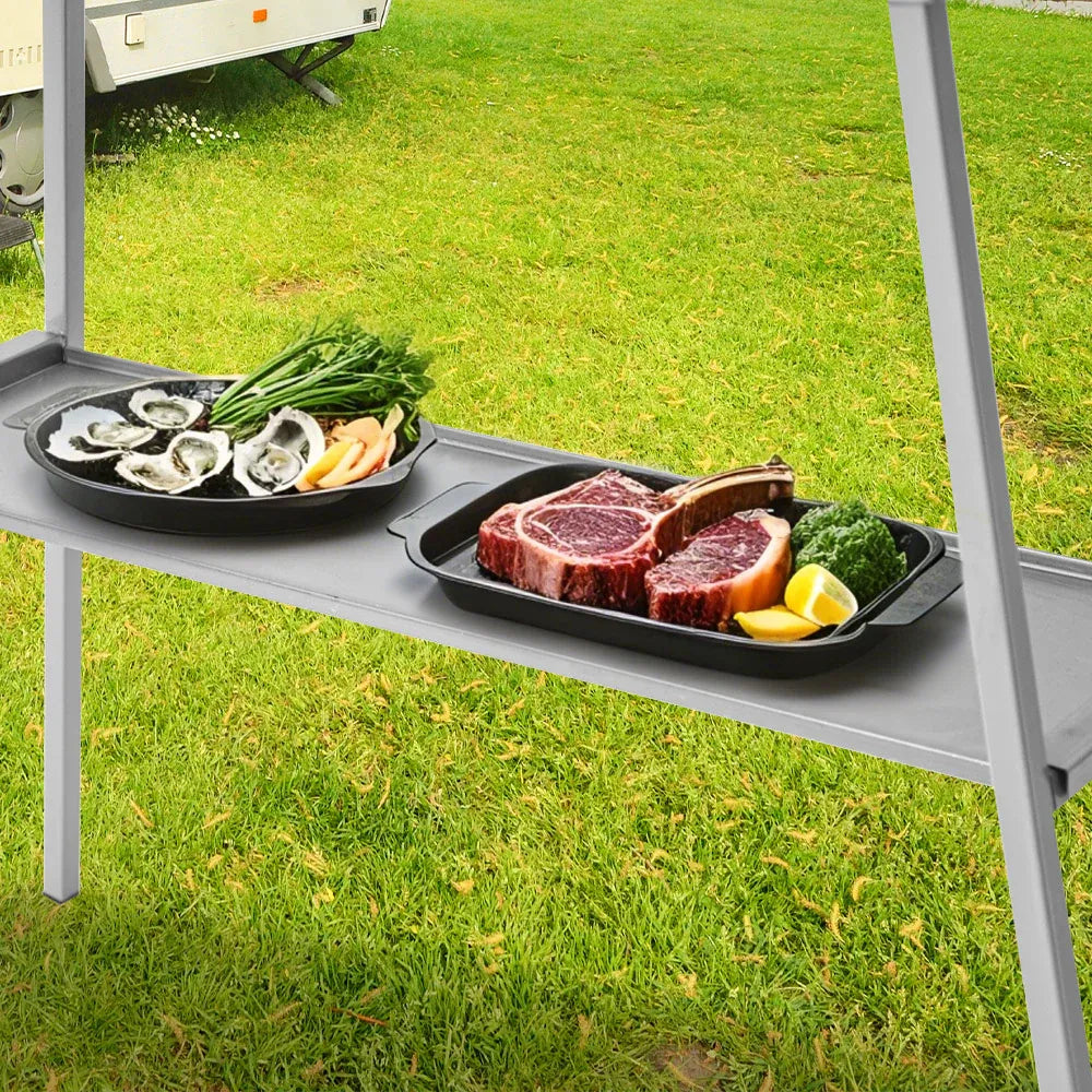 Folding Stainless Steel Skewer Charcoal Grill – 100cm