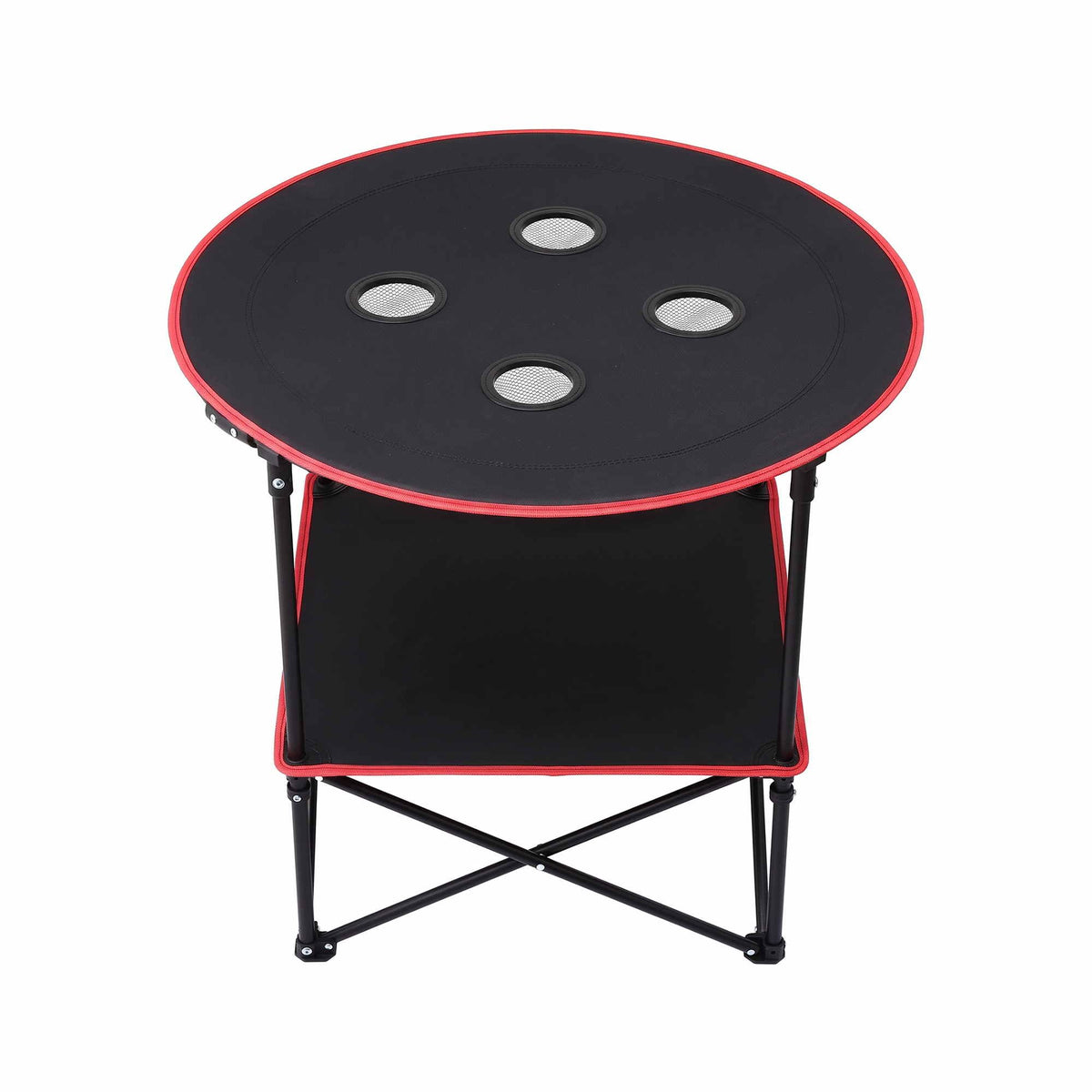 Weisshorn Folding Camp Table with 4 Cup Holders – 73cm