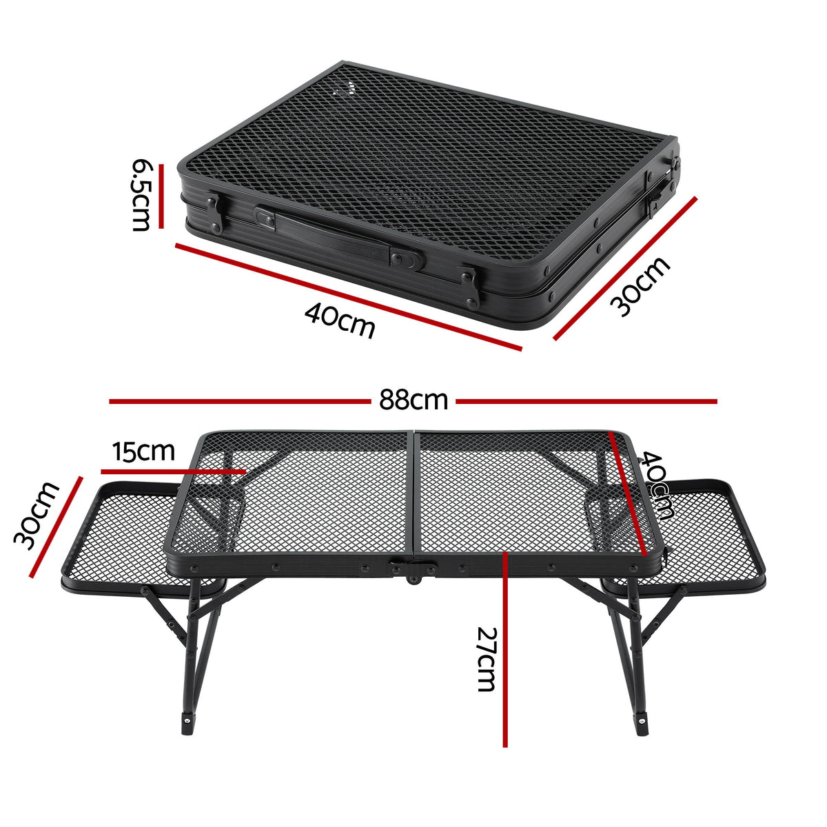 Weisshorn Folding Mesh Camp Grill Table