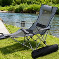 Weisshorn Reclining Camp Chair with Footrest – Grey