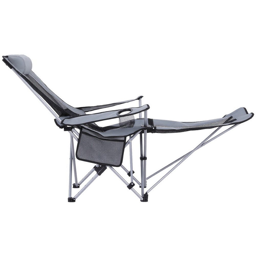Weisshorn Reclining Camp Chair with Footrest – Grey