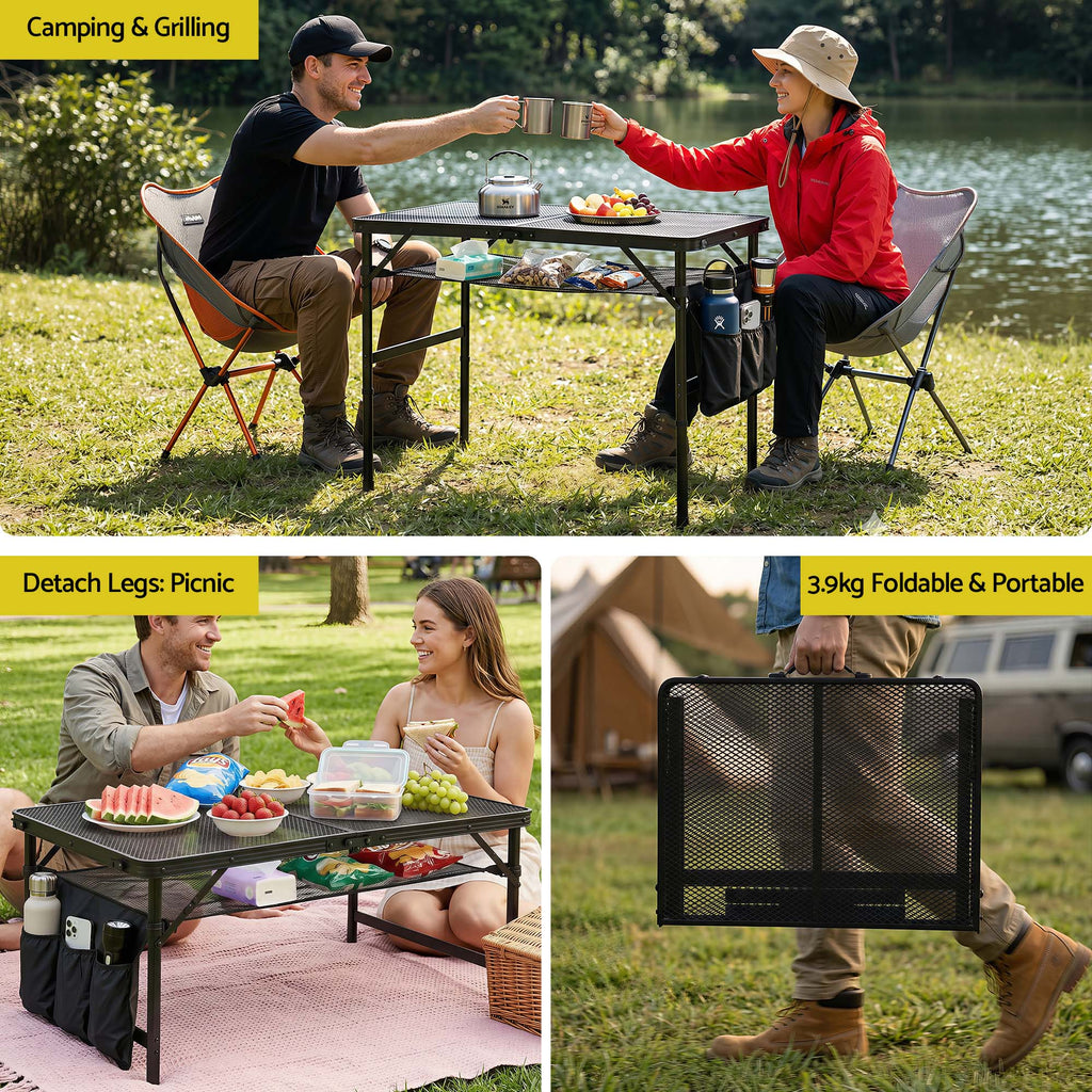 Gardeon Folding BBQ Camp Table – 90 x 60cm