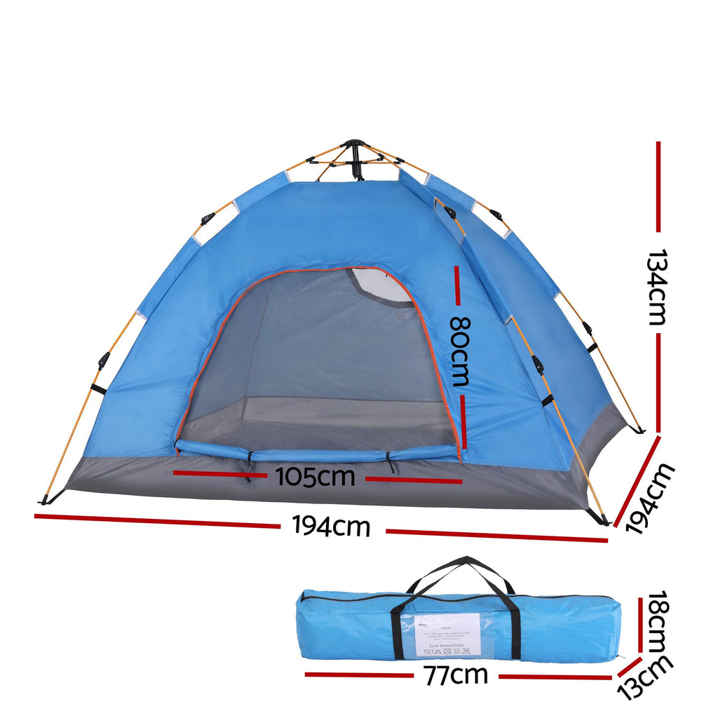 Weisshorn Instant Pop-Up Tent – 2–3 Person, Blue