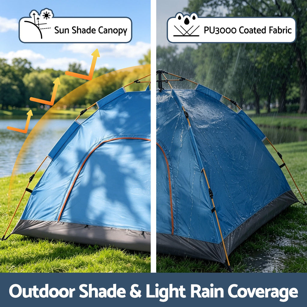 Weisshorn Instant Pop-Up Tent – 2–3 Person, Blue