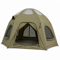 Weisshorn 4-Person Inflatable Canvas Tent with Sun Shade