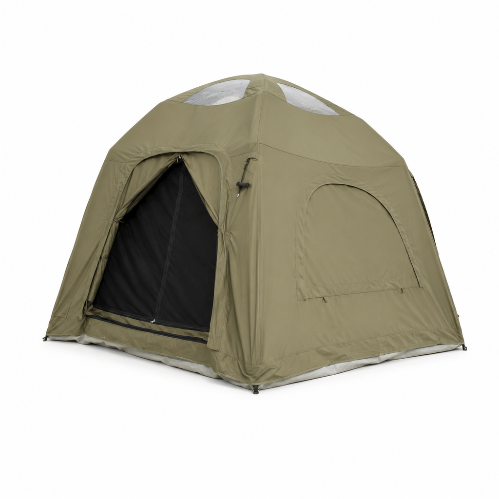 Weisshorn 4-Person Inflatable Canvas Tent with Sun Shade