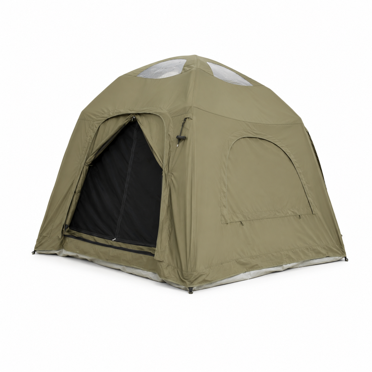 Weisshorn 4-Person Inflatable Canvas Tent with Sun Shade