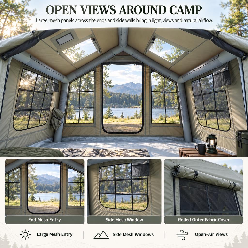 Weisshorn Inflatable Cabin Tent with Skylight 300 x 265cm