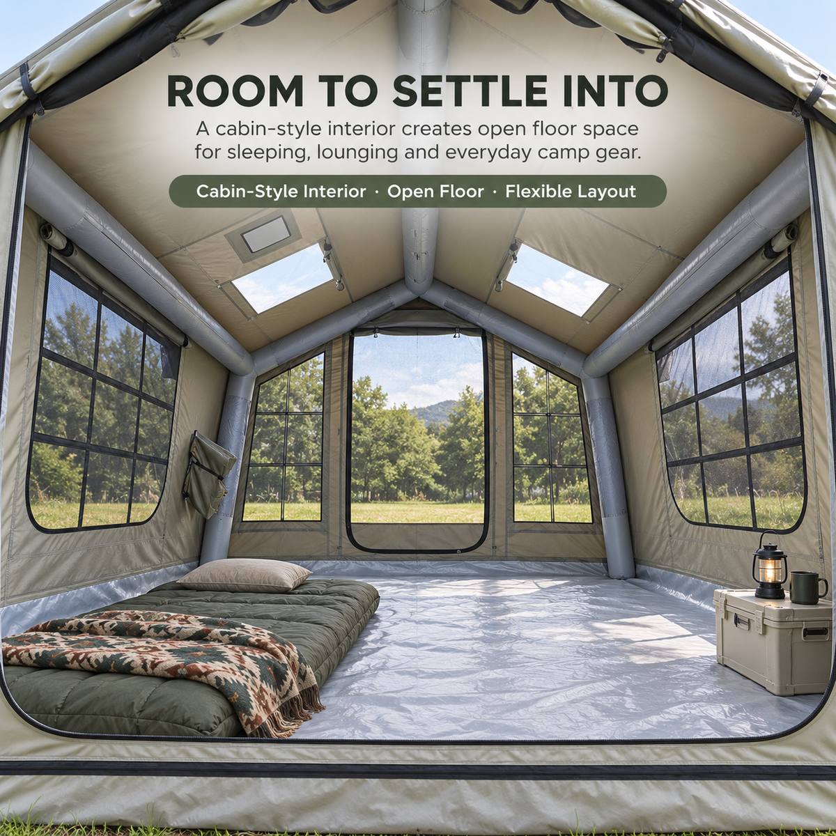 Weisshorn Inflatable Cabin Tent with Skylight 300 x 265cm